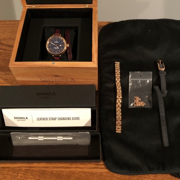 Shinola Birdy Rose Gold w/extra straps - Picture 2 of 8